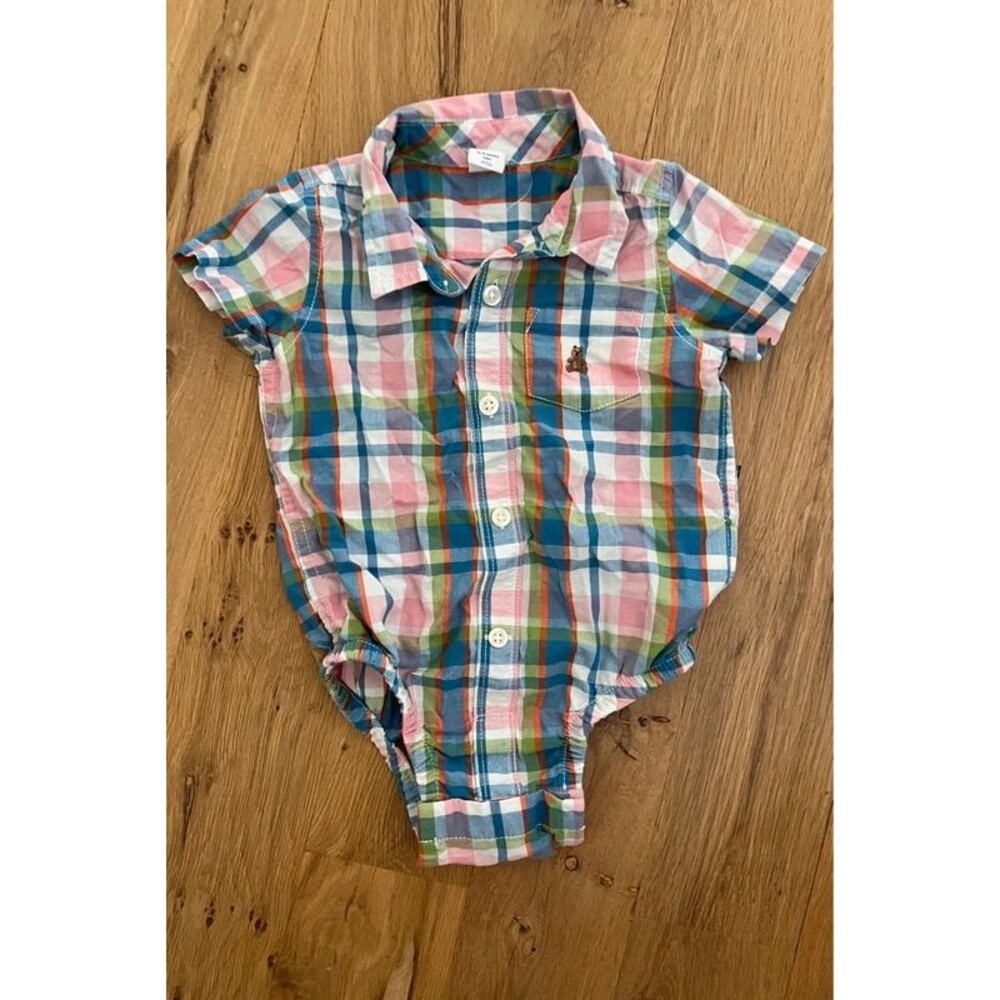 Baby Gap 12-18 Plaid Onesie NWOT